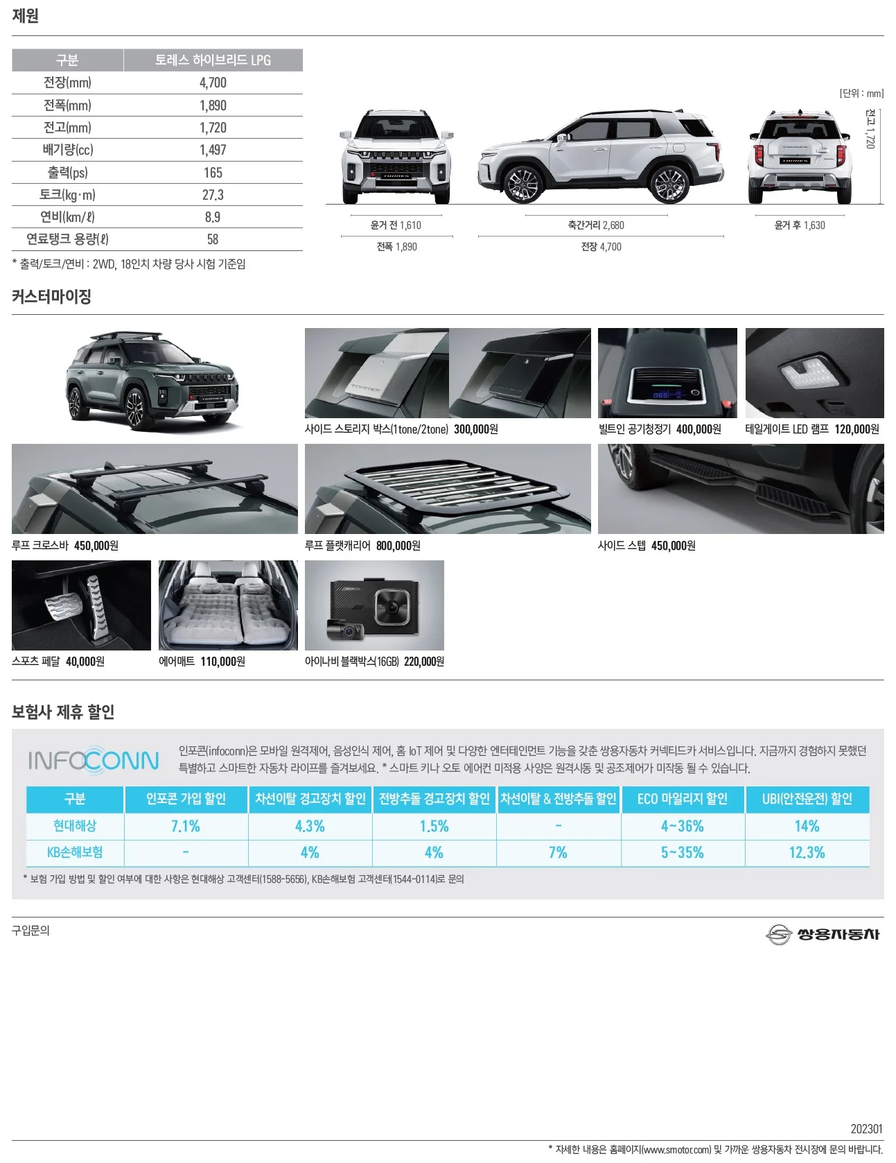 토레스 하이브리드 가격표 - 2023년 01월 6쪽