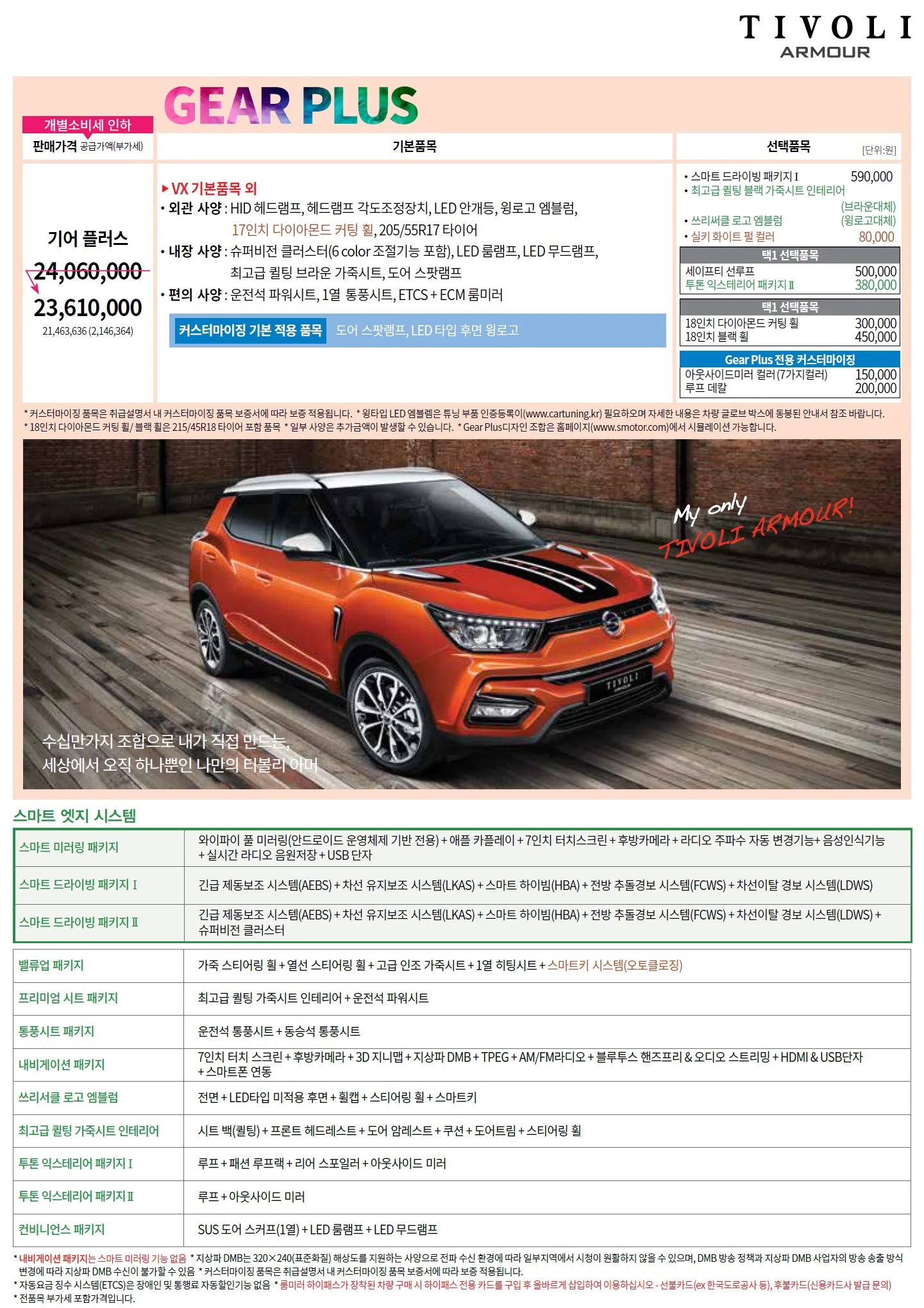 티볼리 가격표 (디젤, 2019년형, 2023 아카이브) 2쪽