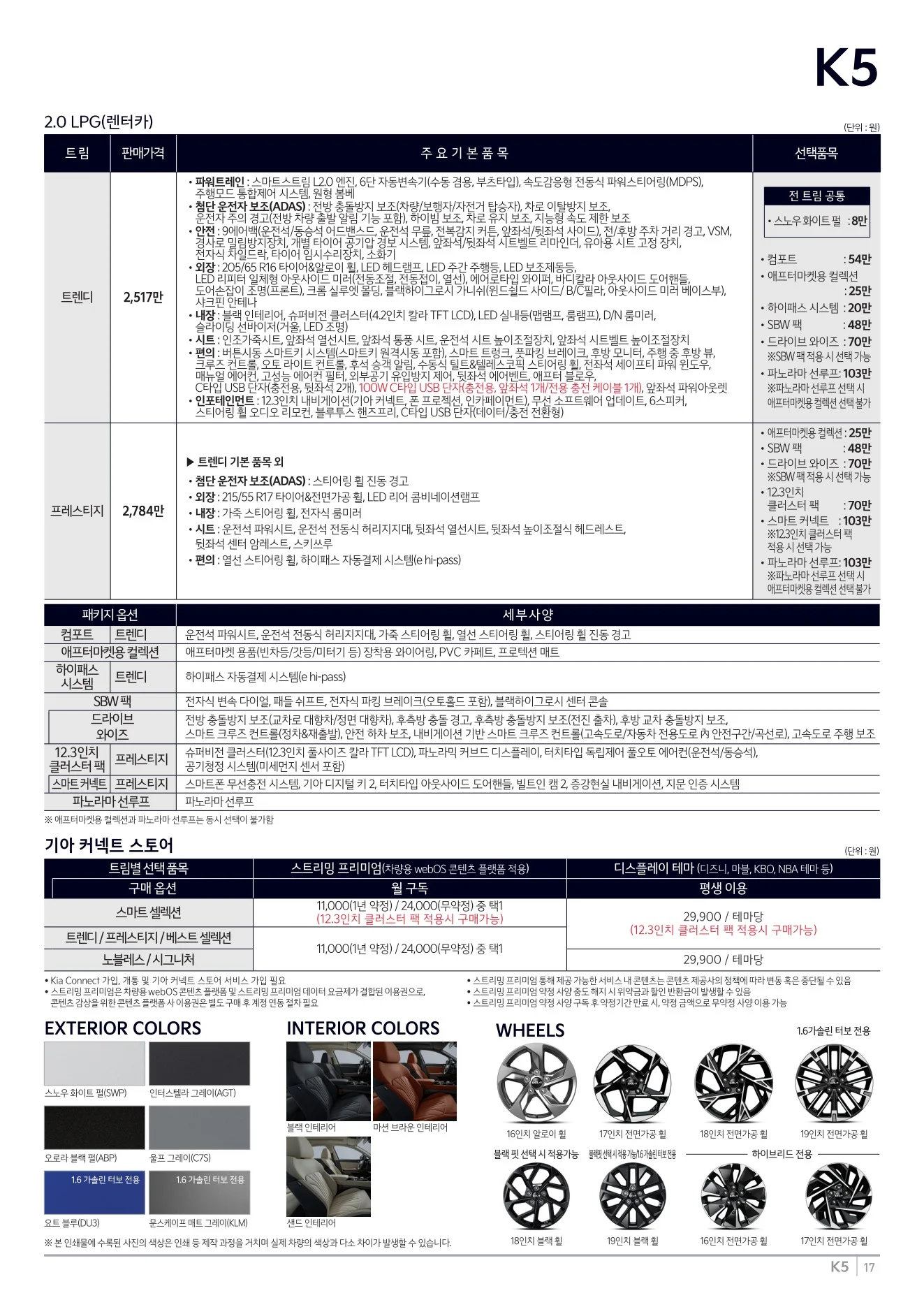 2026년 7월 K5 신차가격표 (2027년형 K5 출시) 9쪽