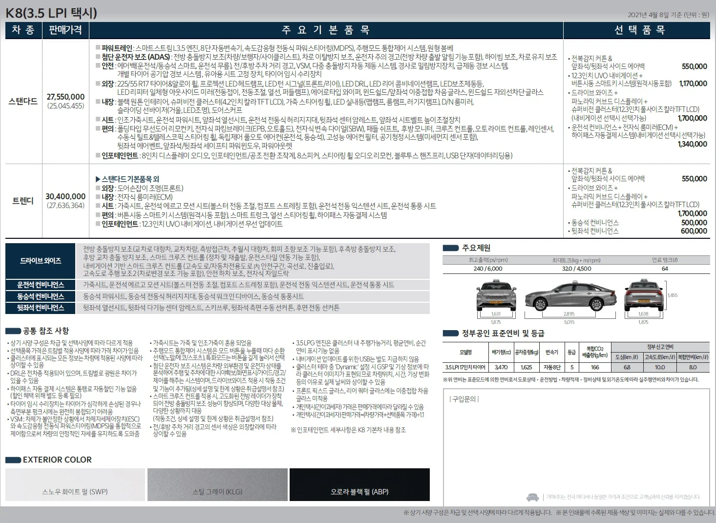 K8 택시 가격표 - 2021년 04월 4쪽