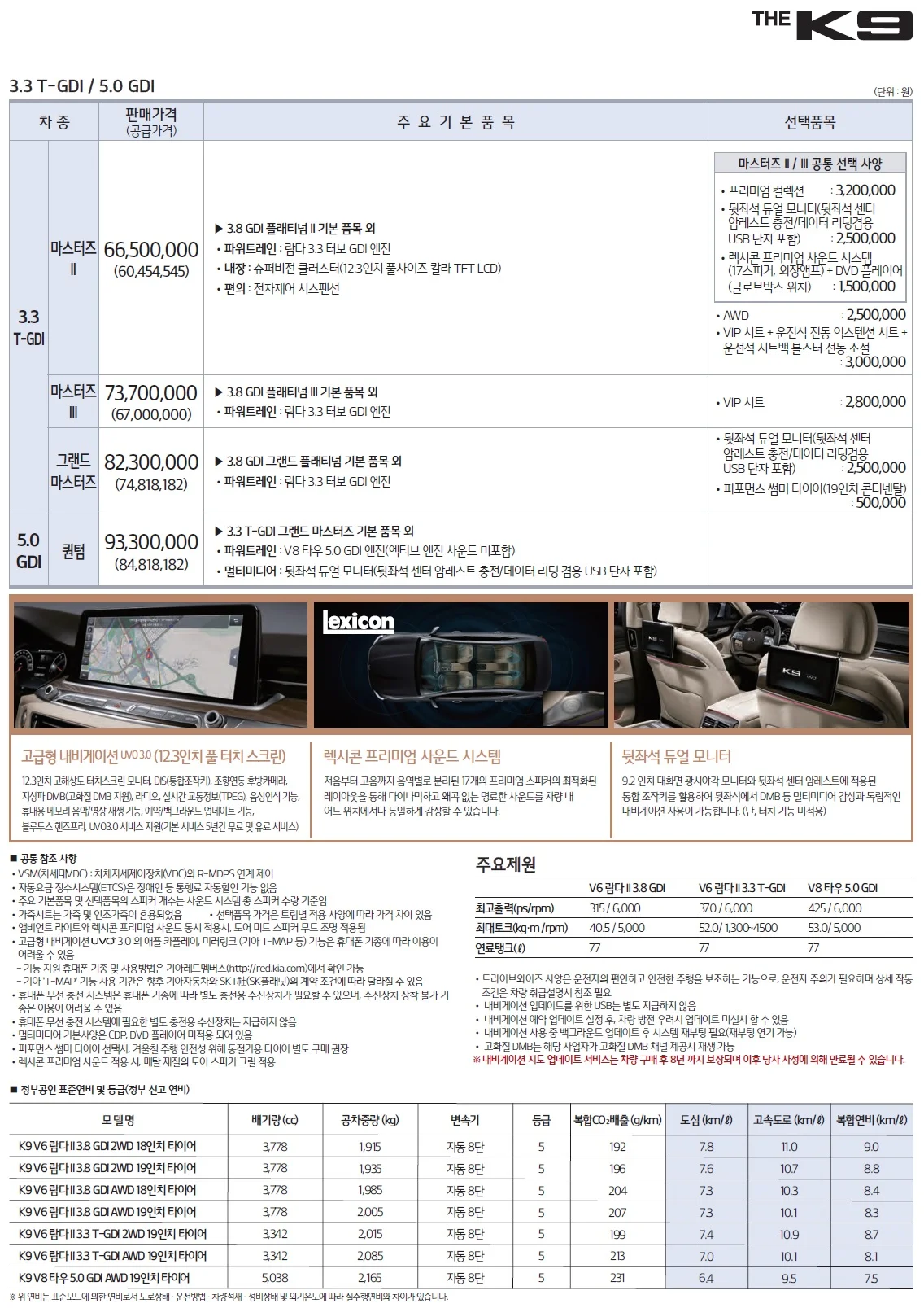 더 K9 가격표 - 2018년 04월 2쪽