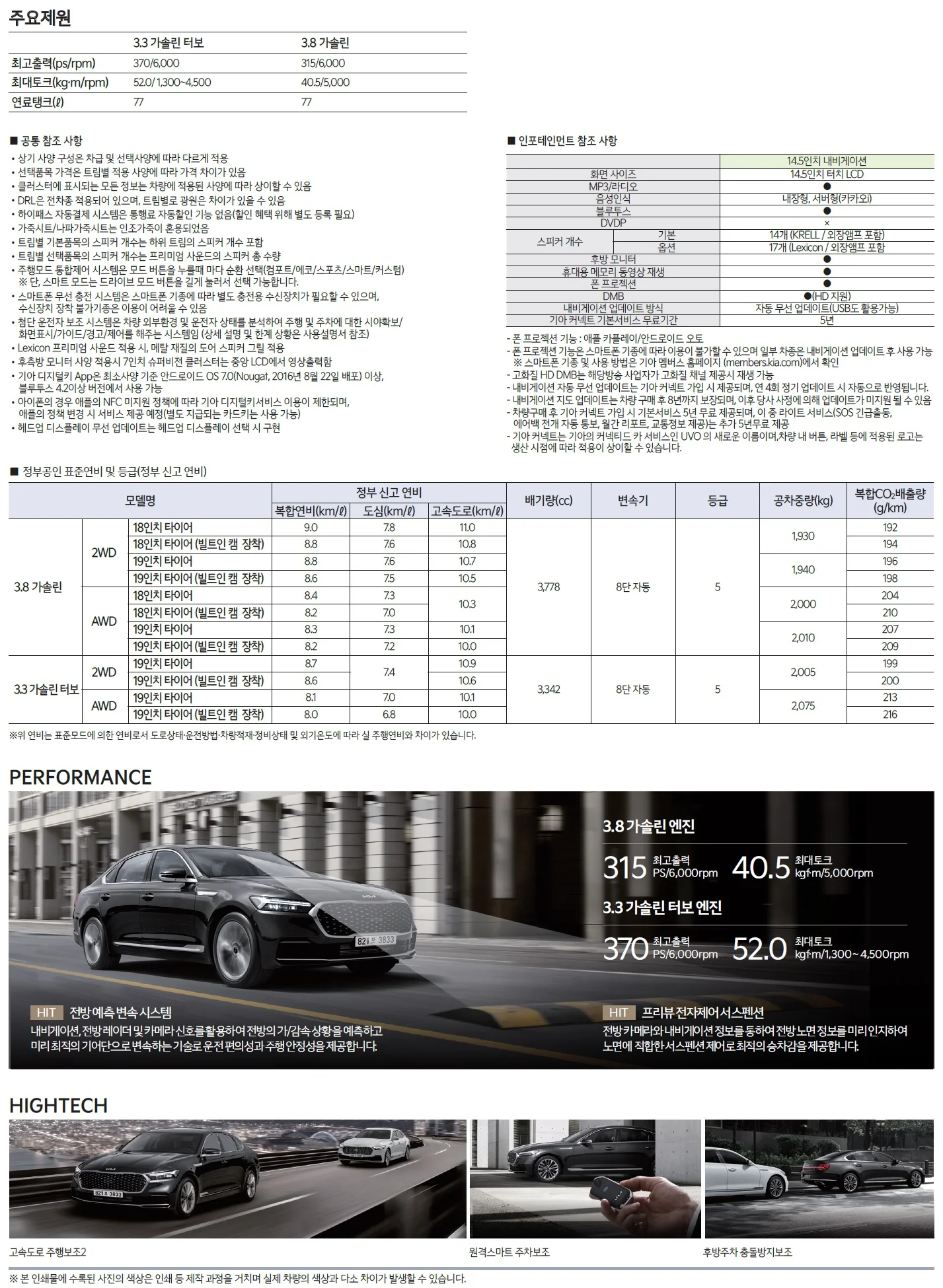 K9 가격표 (가솔린, 2021년형, 2023 아카이브) 7쪽