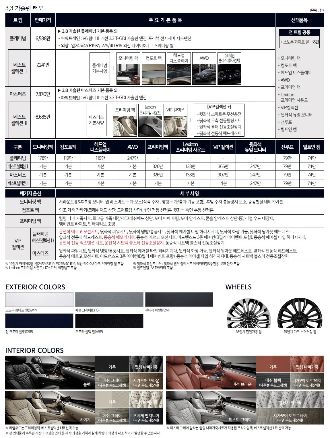 K9 가격표 - 2024년 04월(The 2024 K9 출시) 2쪽