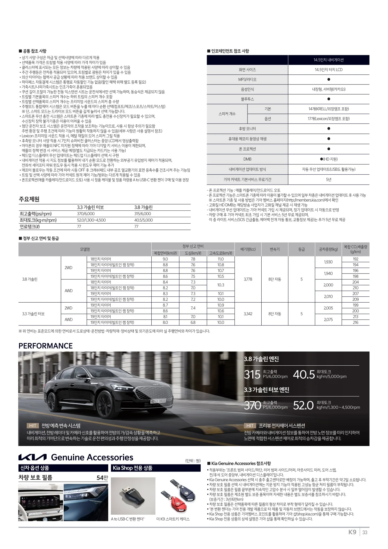 2025년 12월 K9 신차가격표 3쪽
