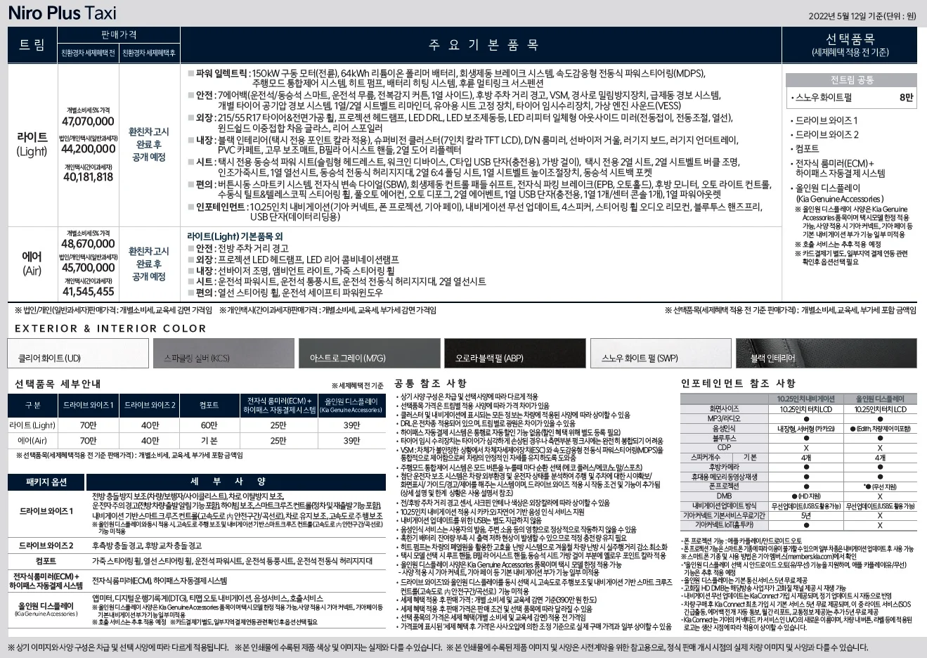 니로 플러스 가격표 - 2022년 05월 6쪽