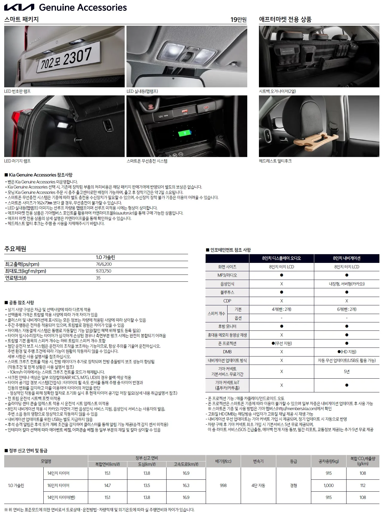 모닝 가격표 (가솔린, 2023년형, 2023 아카이브) 6쪽