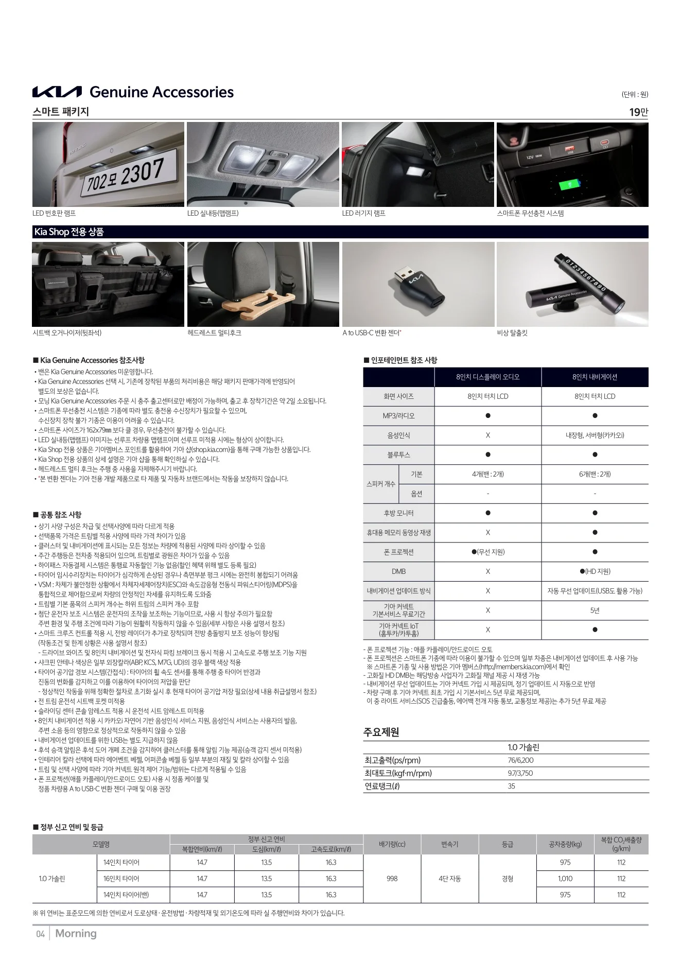 2025년 12월 모닝 신차가격표 3쪽