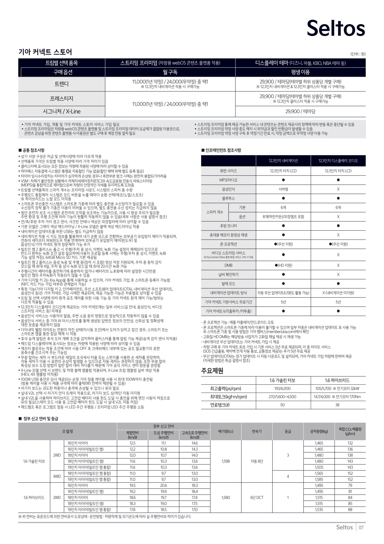 2026년 7월 셀토스 신차가격표 6쪽