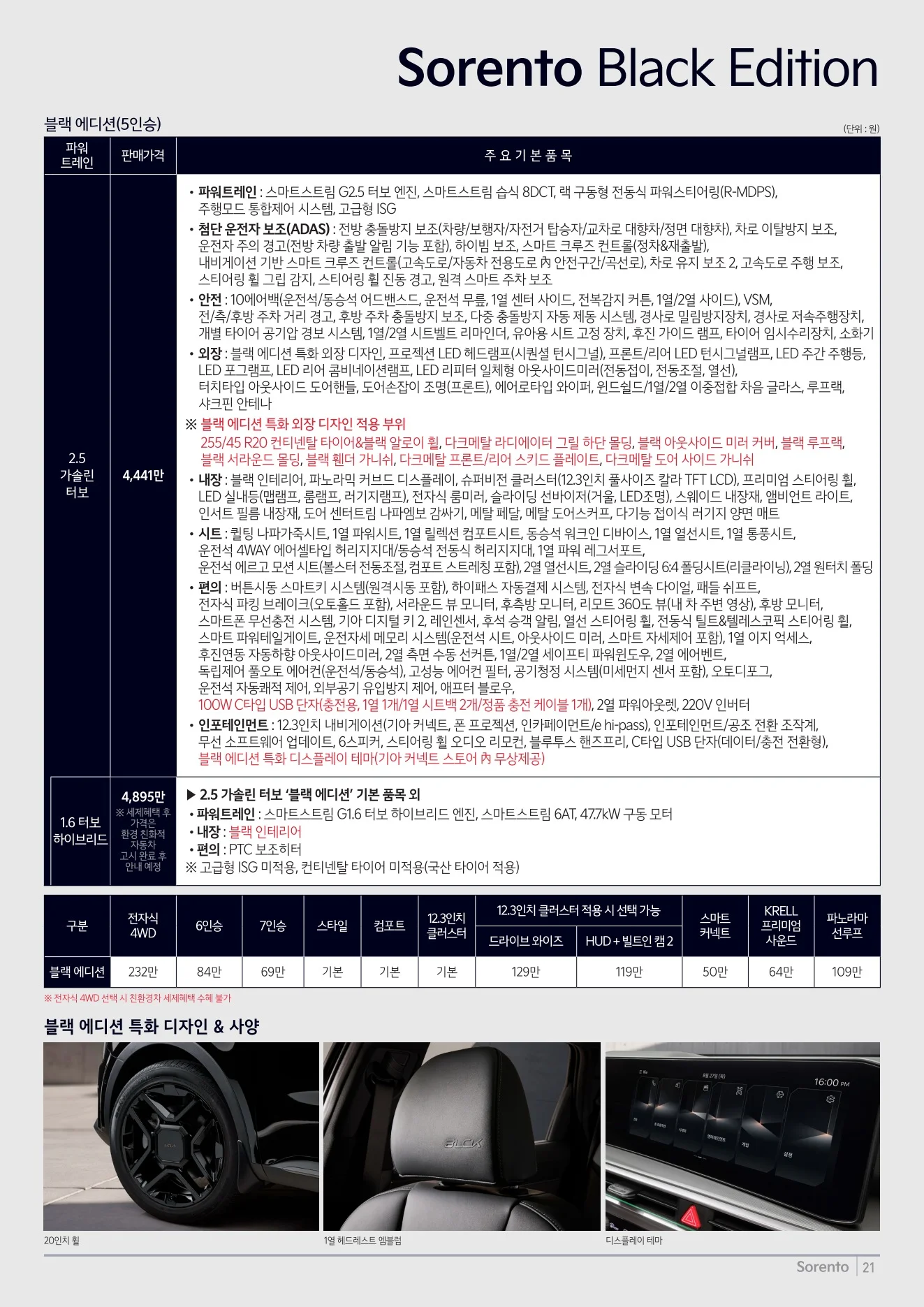 2026년 8월 쏘렌토 신차가격표 (2027년형 쏘렌토 출시) 3쪽