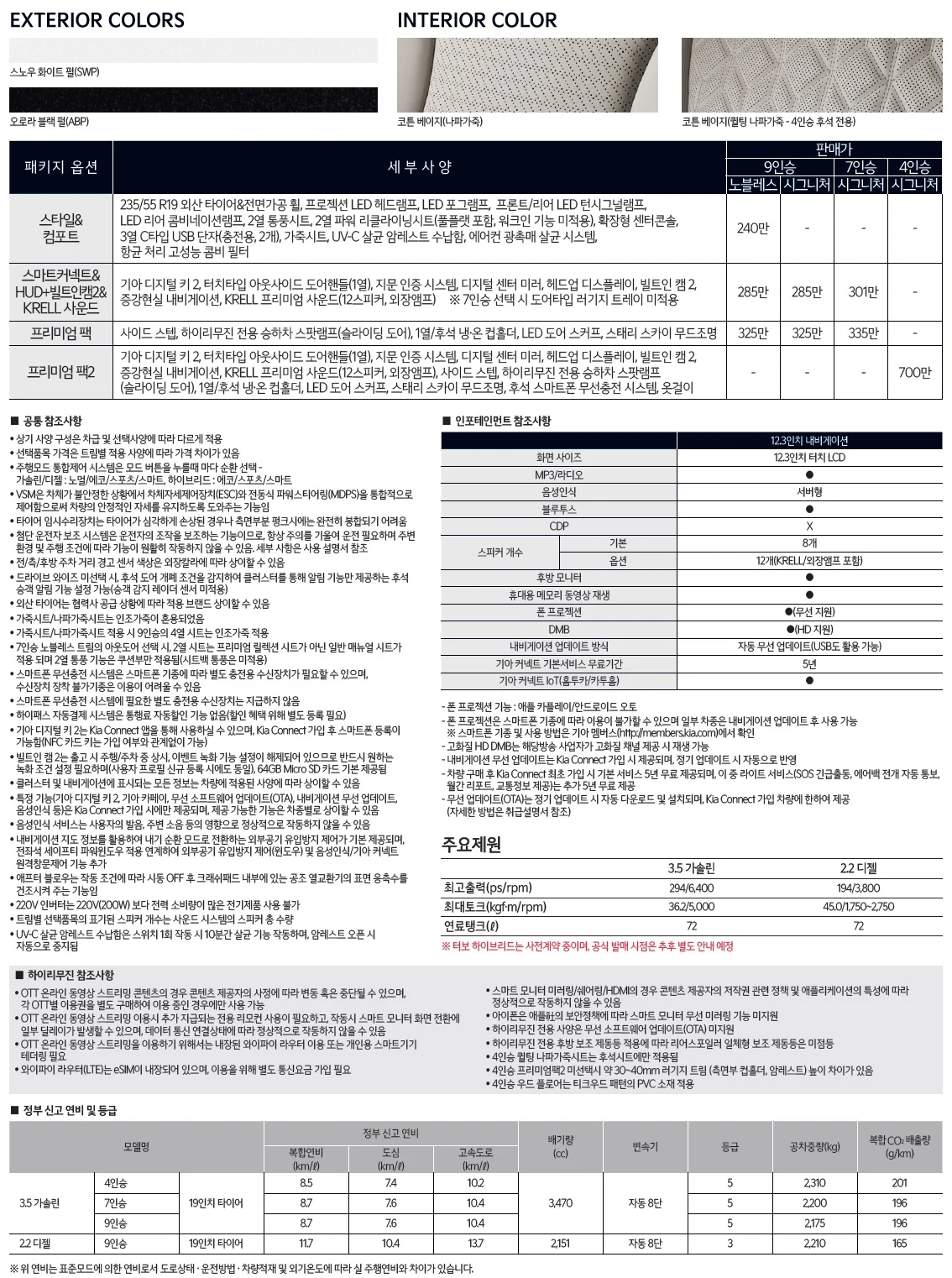 카니발 하이리무진 가격표 - 2023년 11월 2쪽