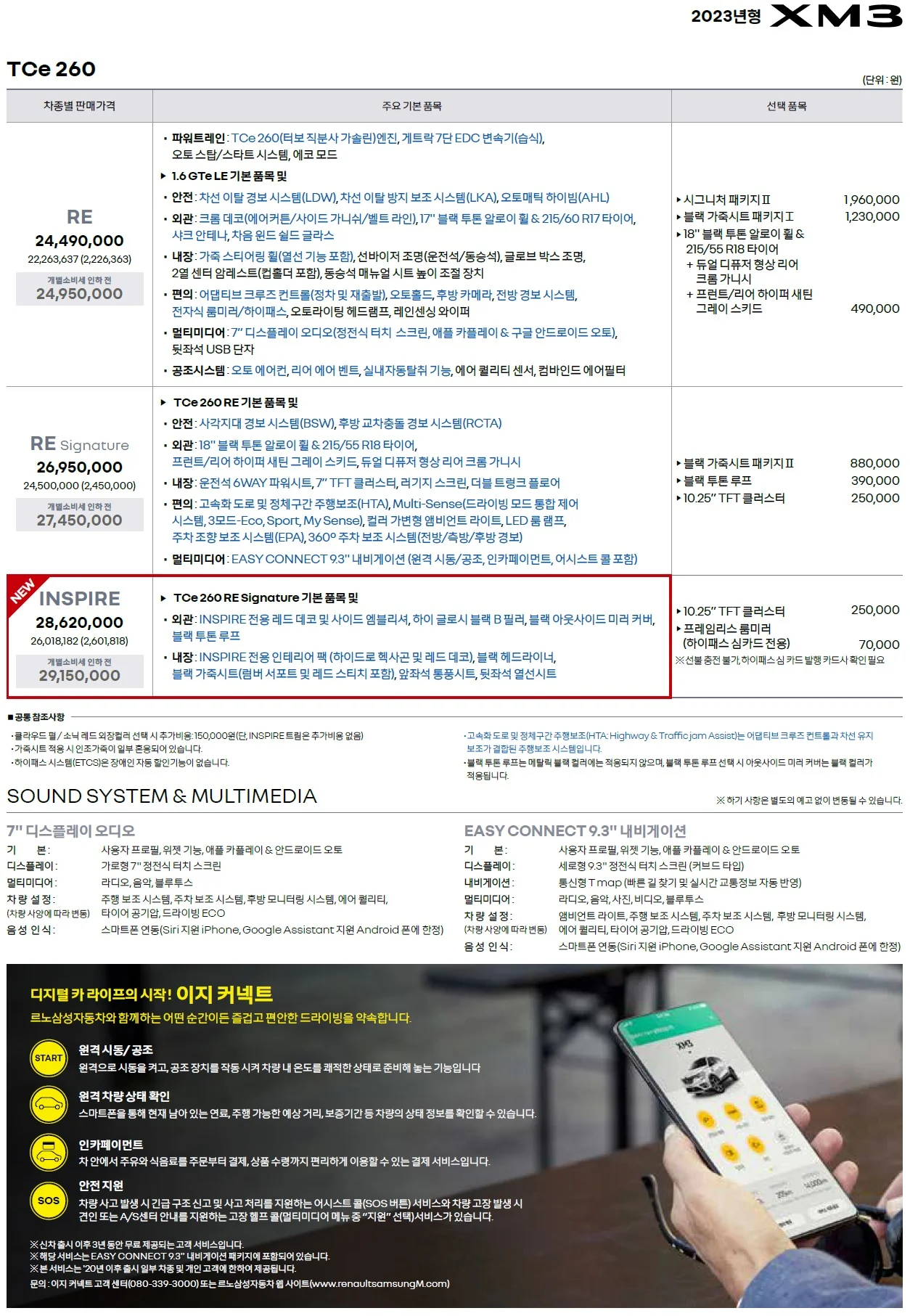 XM3 가격표 - 2023년형 (2022년 03월) 2쪽