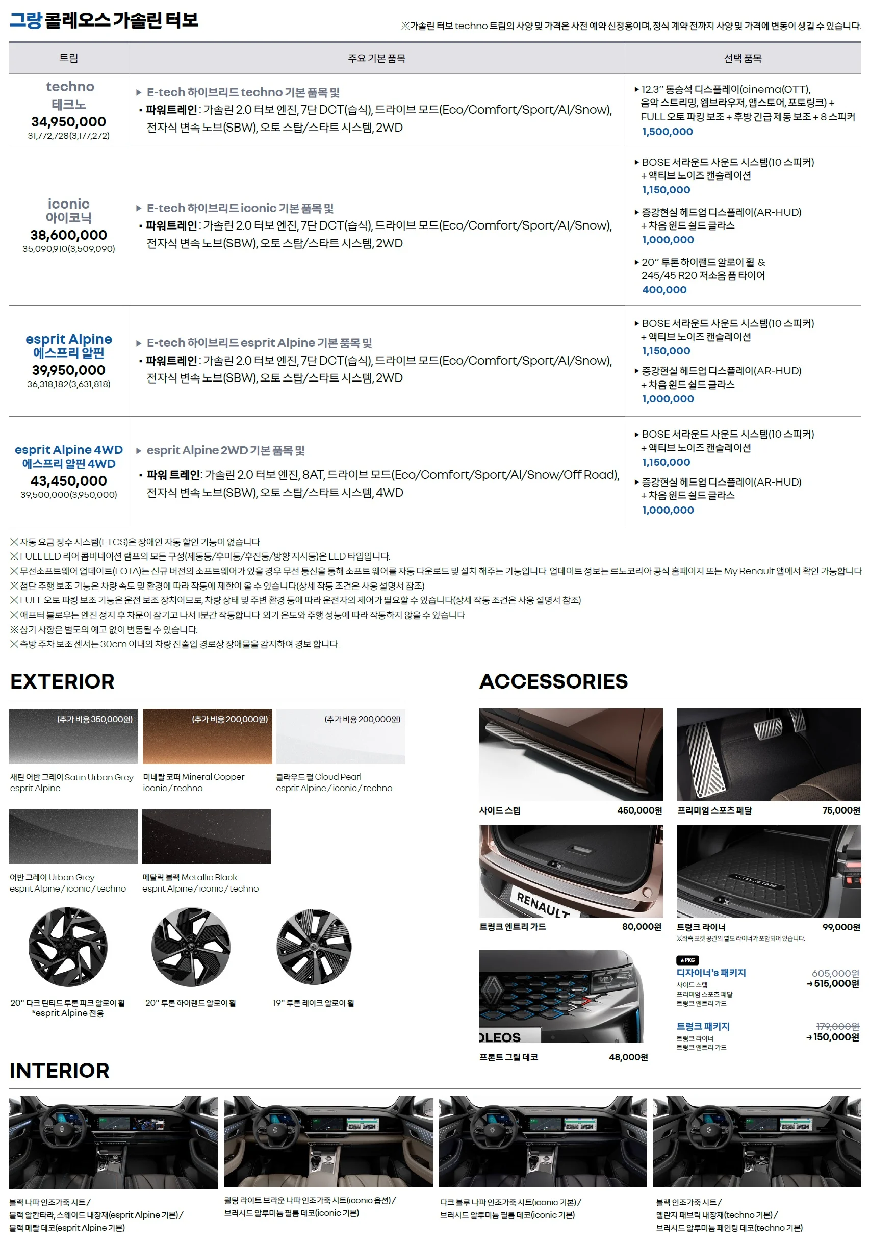 그랑 콜레오스 가격표 - 2024년 09월 4쪽