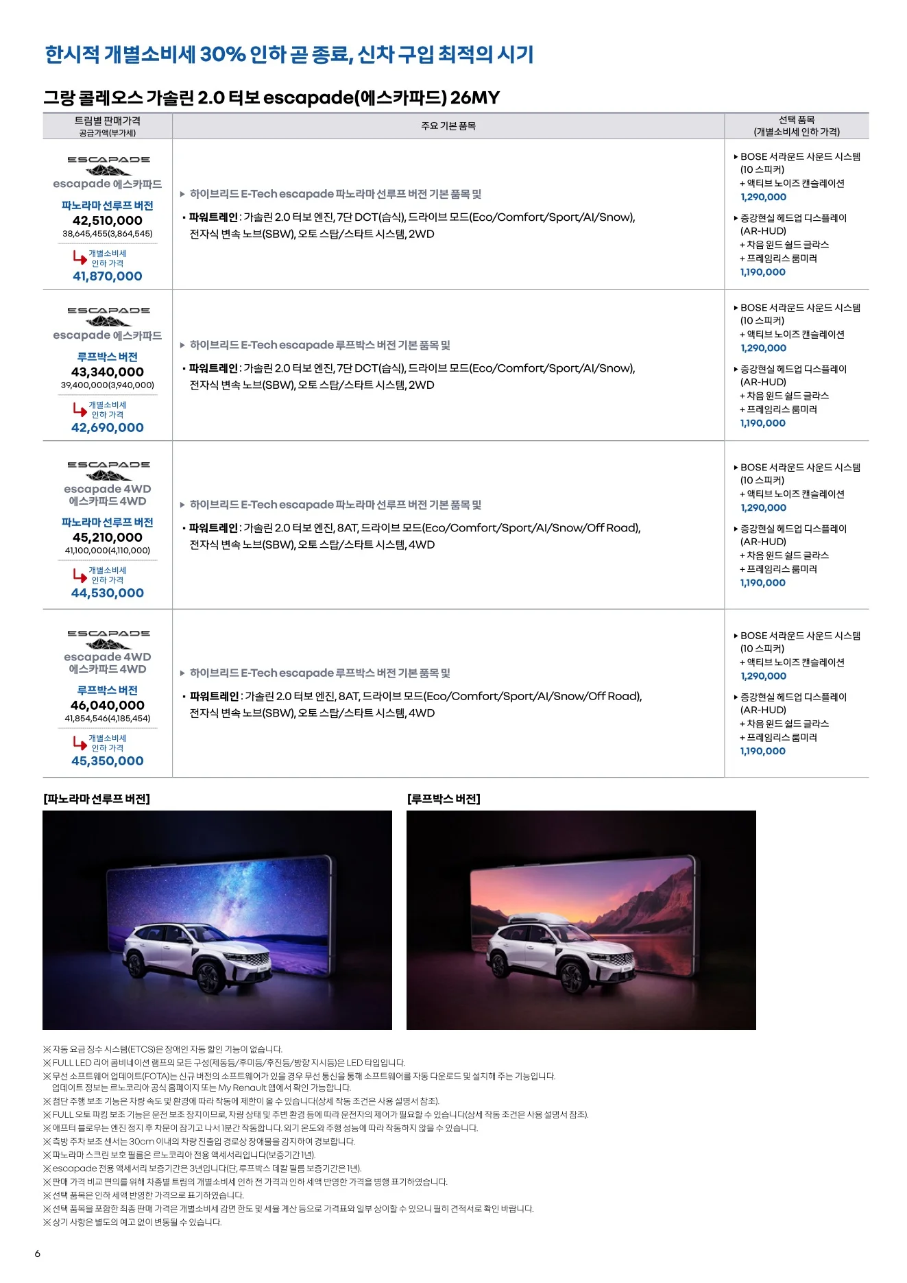 2025년 12월 그랑콜레오스 신차가격표 6쪽