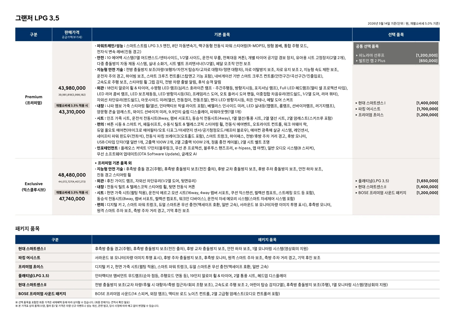 2026년 5월 그랜저 신차가격표 (더 뉴 그랜저 출시) 3쪽