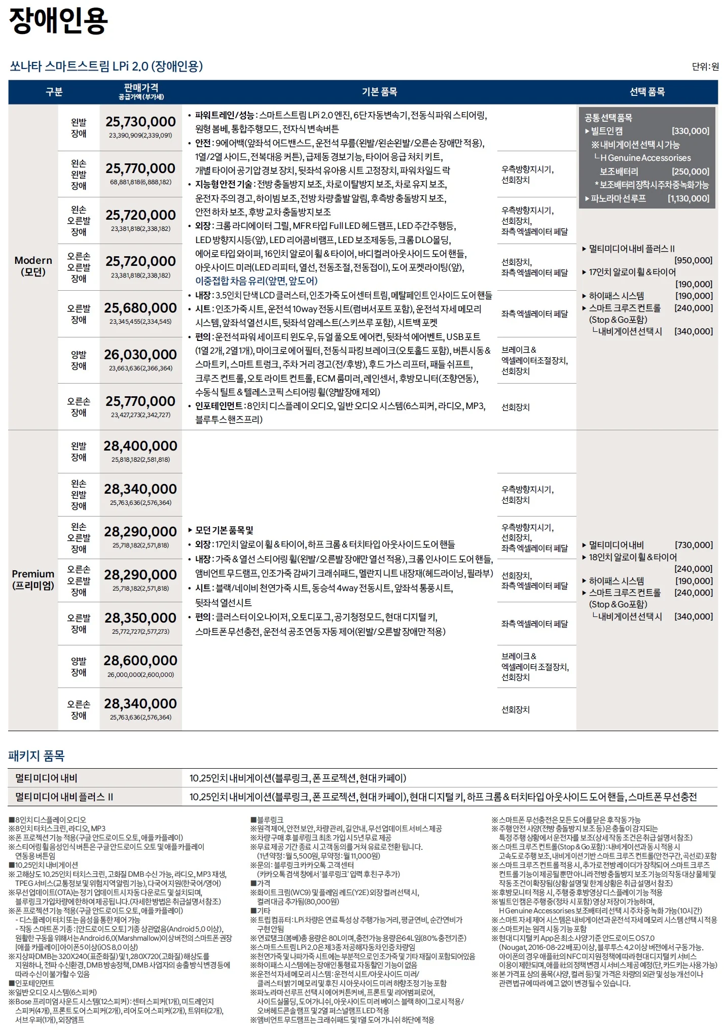 쏘나타 가격표 - 2020년 11월 8쪽