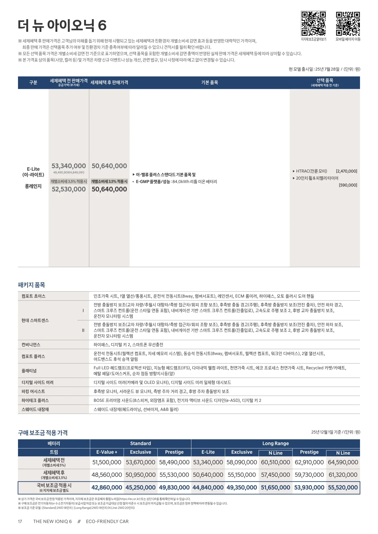 2025년 12월 아이오닉6 신차가격표 3쪽