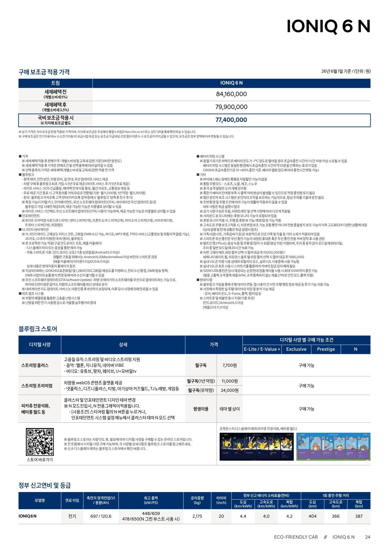 2026년 6월 아이오닉6N 신차가격표 2쪽
