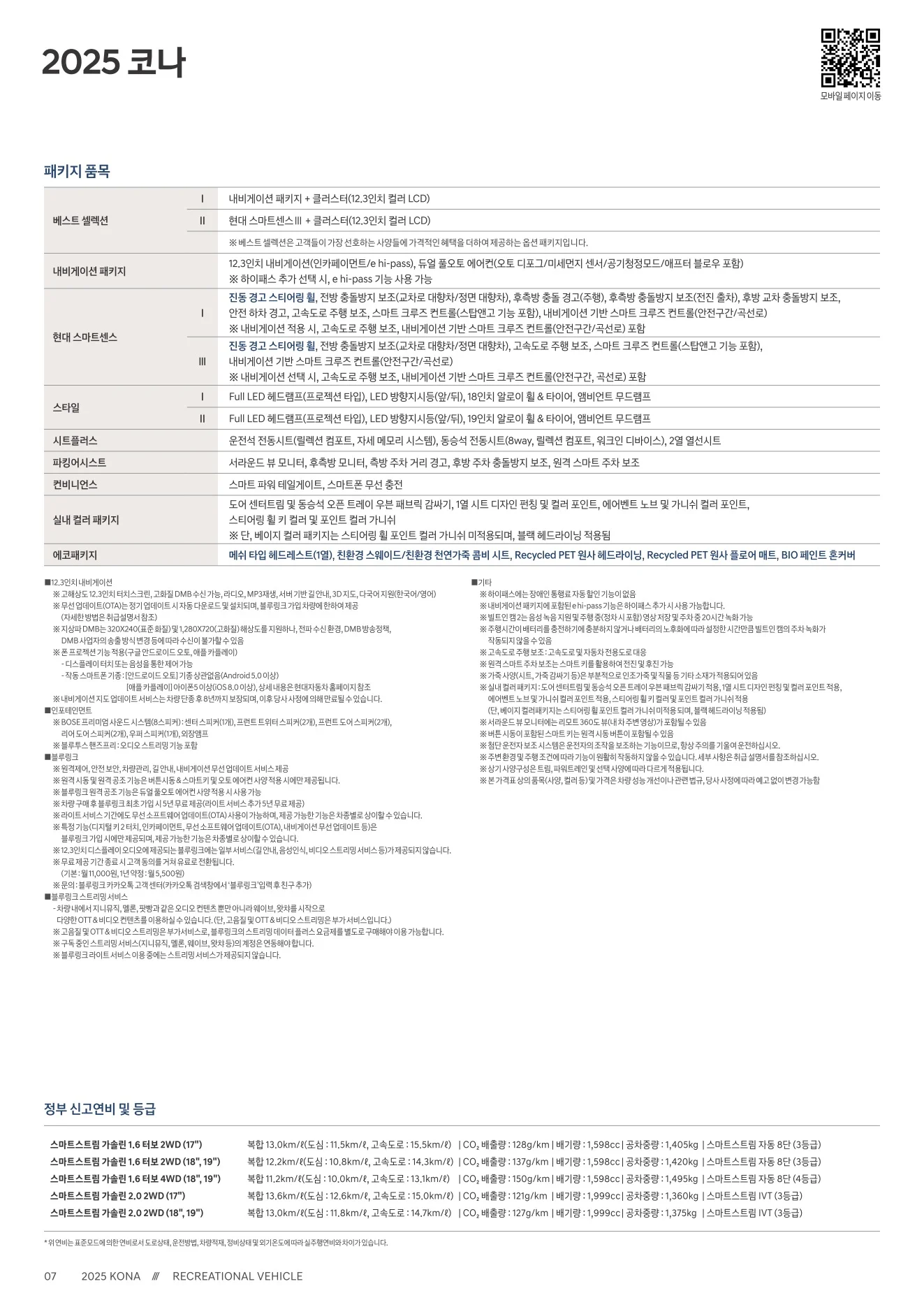2025년 12월 코나 신차가격표 3쪽